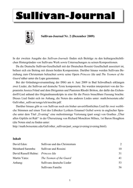 Sullivan-Journal Nr. 2 (Dezember 2009)