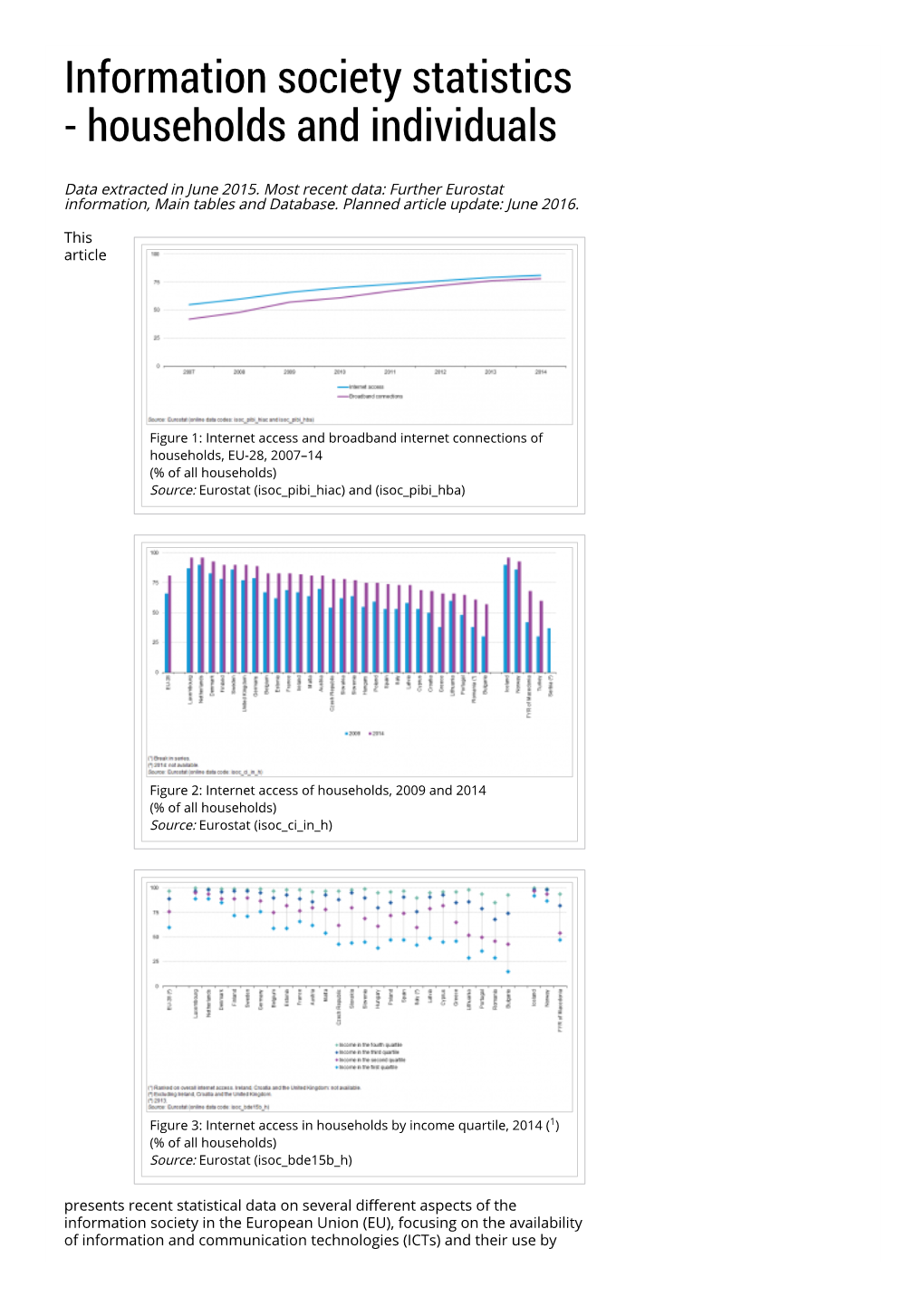 Information Society Statistics - Households and Individuals