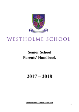 Senior School Parents' Handbook