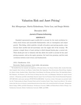 Valuation Risk and Asset Pricing∗
