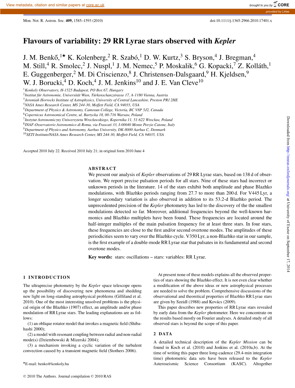 Flavours of Variability: 29 Rrlyrae Stars Observed with Kepler