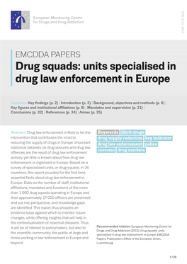 Drug Squads: Units Specialised in Drug Law Enforcement in Europe
