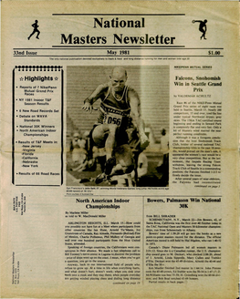 May 1981 $1.00 the Only National Publication Devoted Exclusively to Track & Field and Long Distance Running for Men and \Women Over Age 30