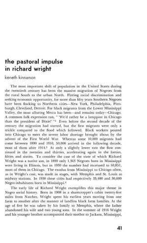The Pastoral Impulse in Richard Wright 41