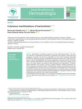 Cutaneous Manifestations of Bartonellosis