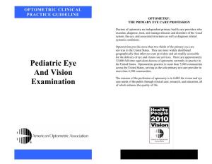 PEDIATRIC EYE and VISION EXAMINATION Reference Guide for Clinicians