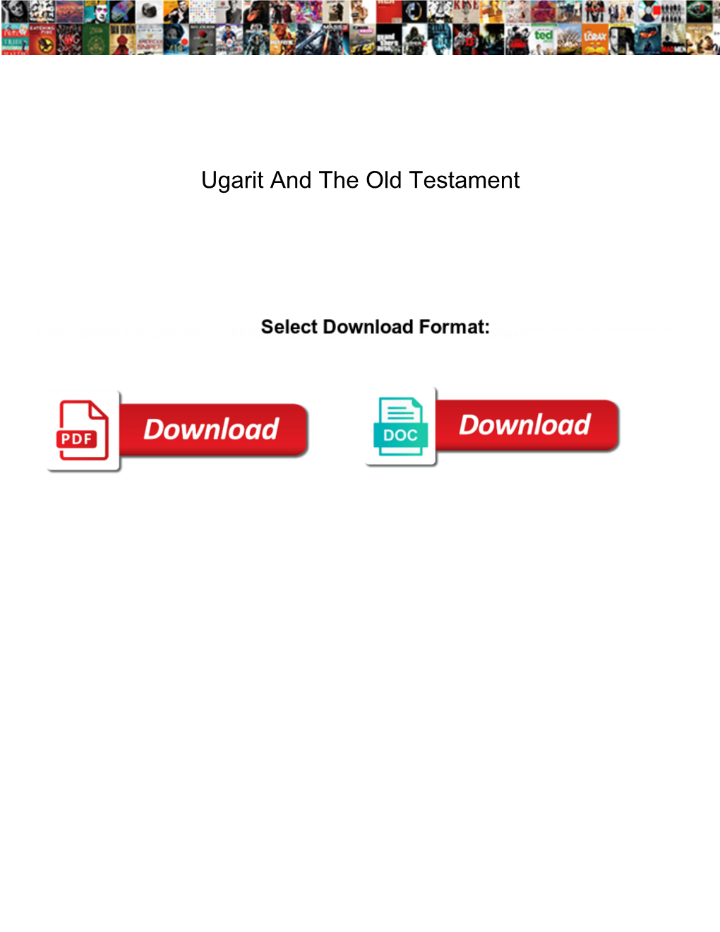 Ugarit and the Old Testament