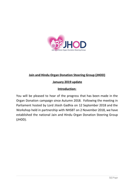 Jain and Hindu Organ Donation Steering Group (JHOD)