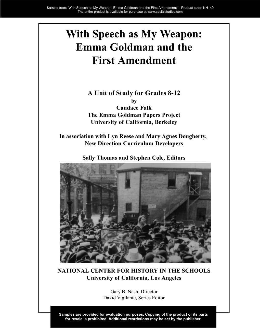 Emma Goldman and the First Amendment