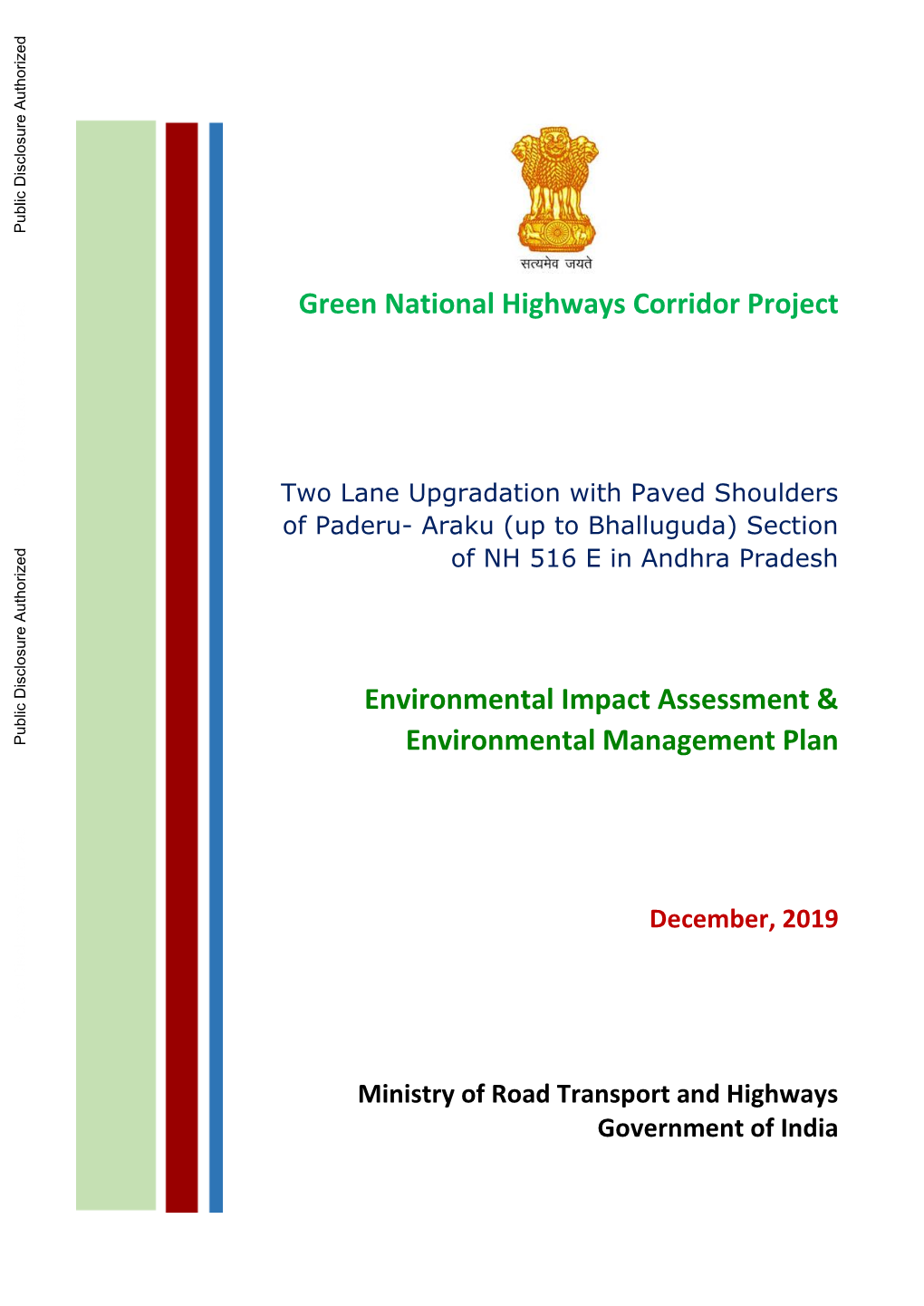 Two Lane Upgradation with Paved Shoulders of Paderu- Araku (Up to Bhalluguda) Section of NH 516 E in Andhra Pradesh
