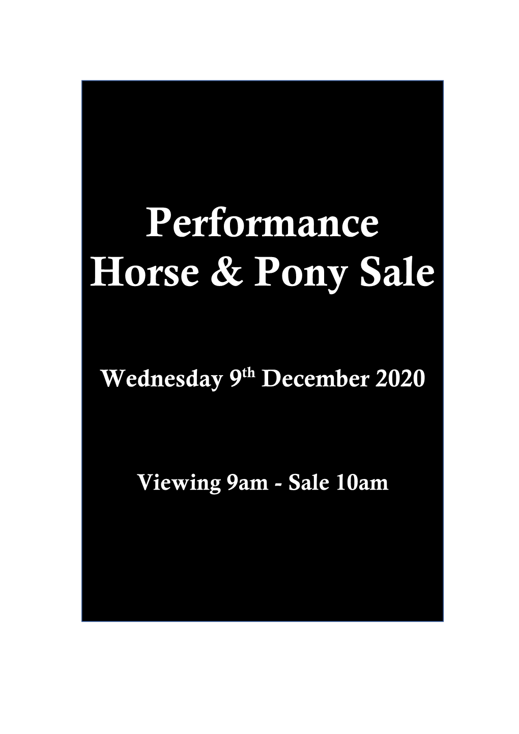 Performance Horse & Pony Sale