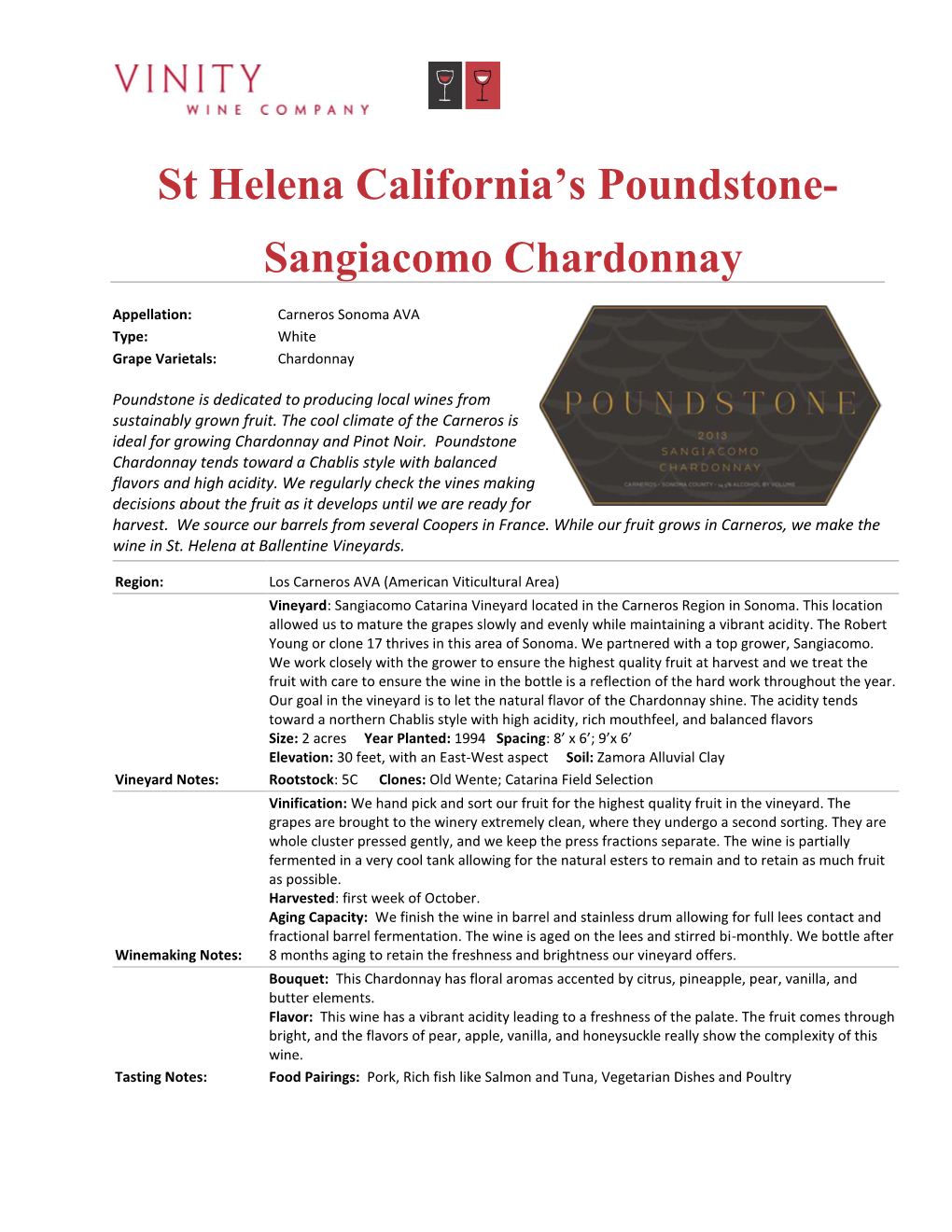 St Helena California's Poundstone