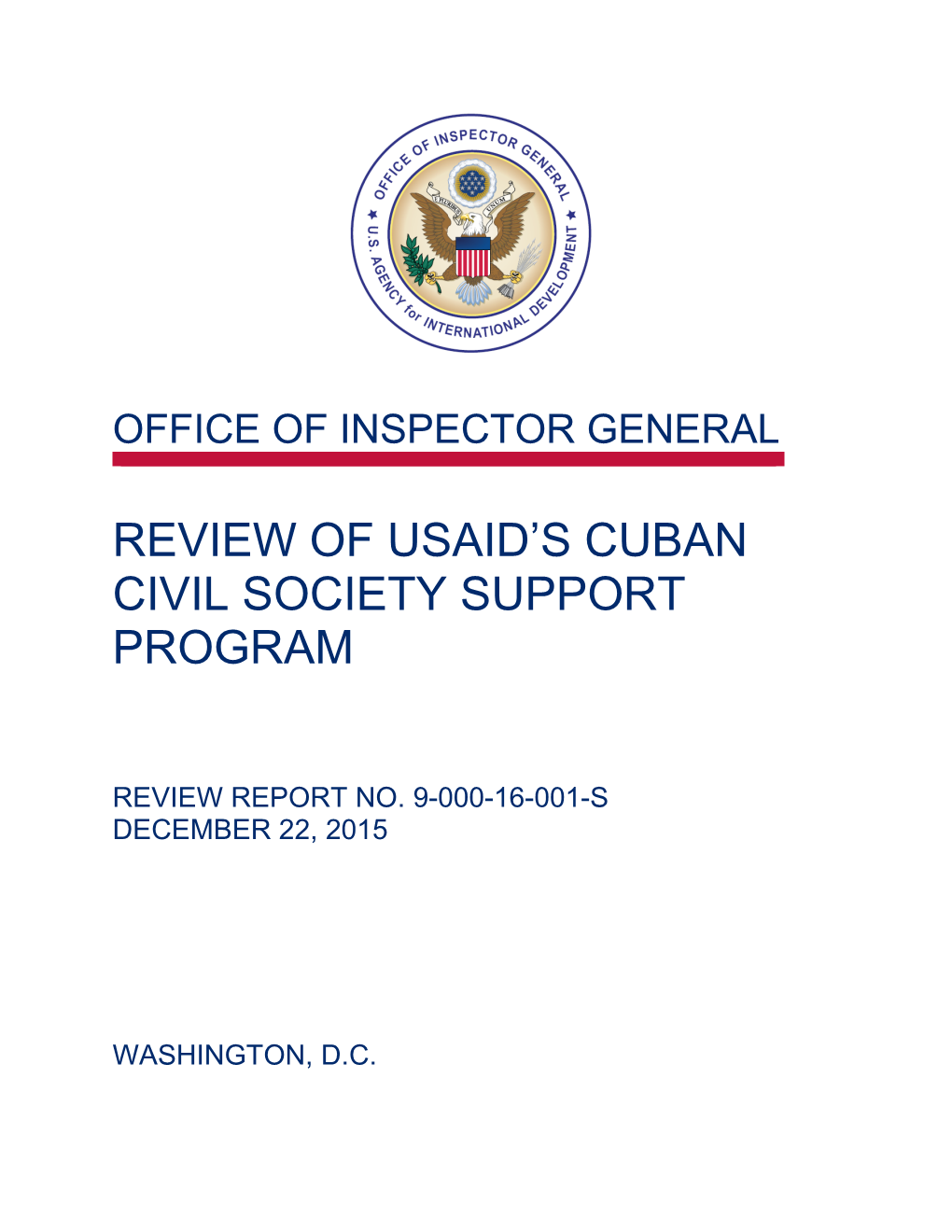 Review of USAID's Cuban Civil Society Support Program
