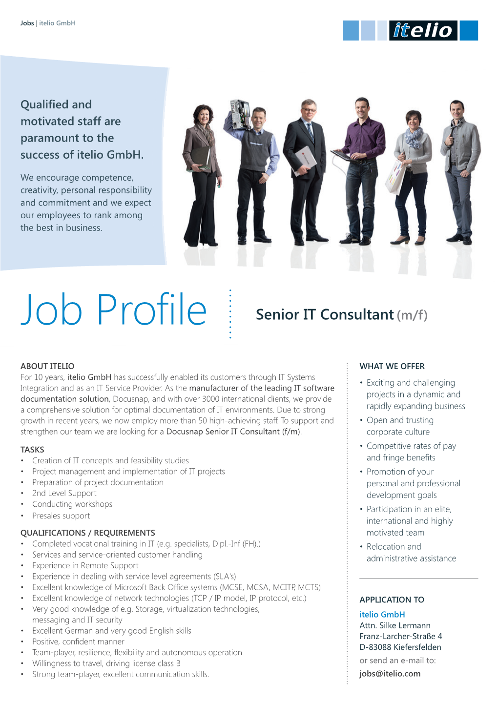 Job Profile Senior IT Consultant(M/F)