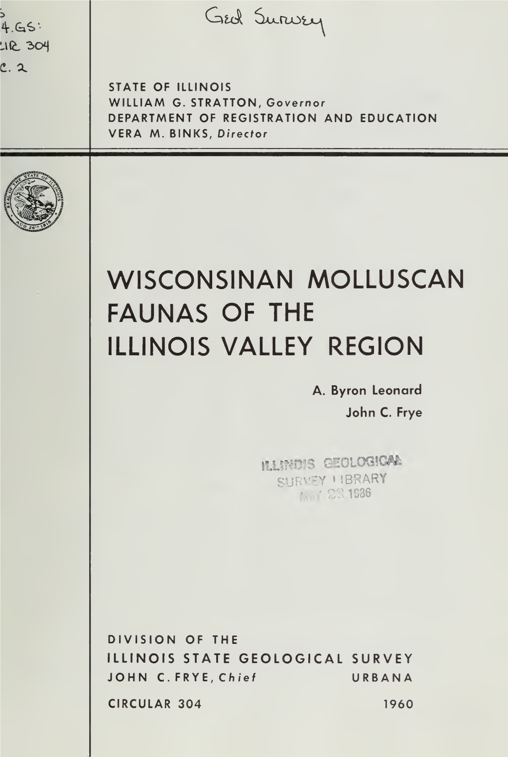 Wisconsinan Molluscan Faunas of the Illinois Valley Region