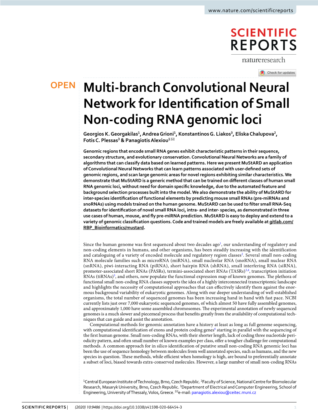 Multi-Branch Convolutional Neural Network for Identification of Small