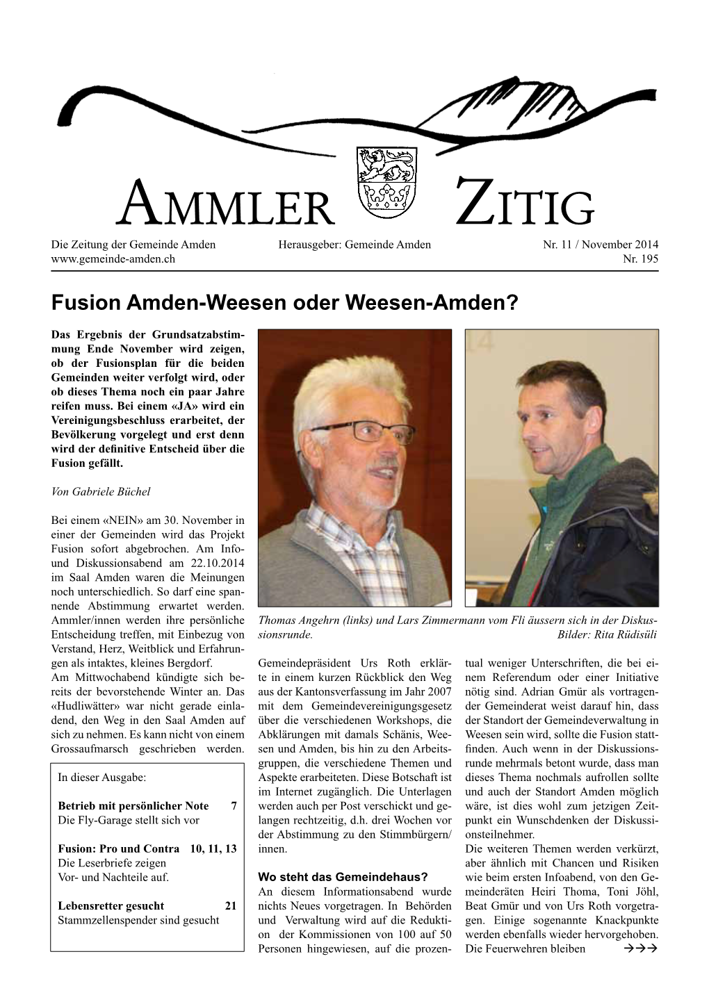 Fusion Amden-Weesen Oder Weesen-Amden?