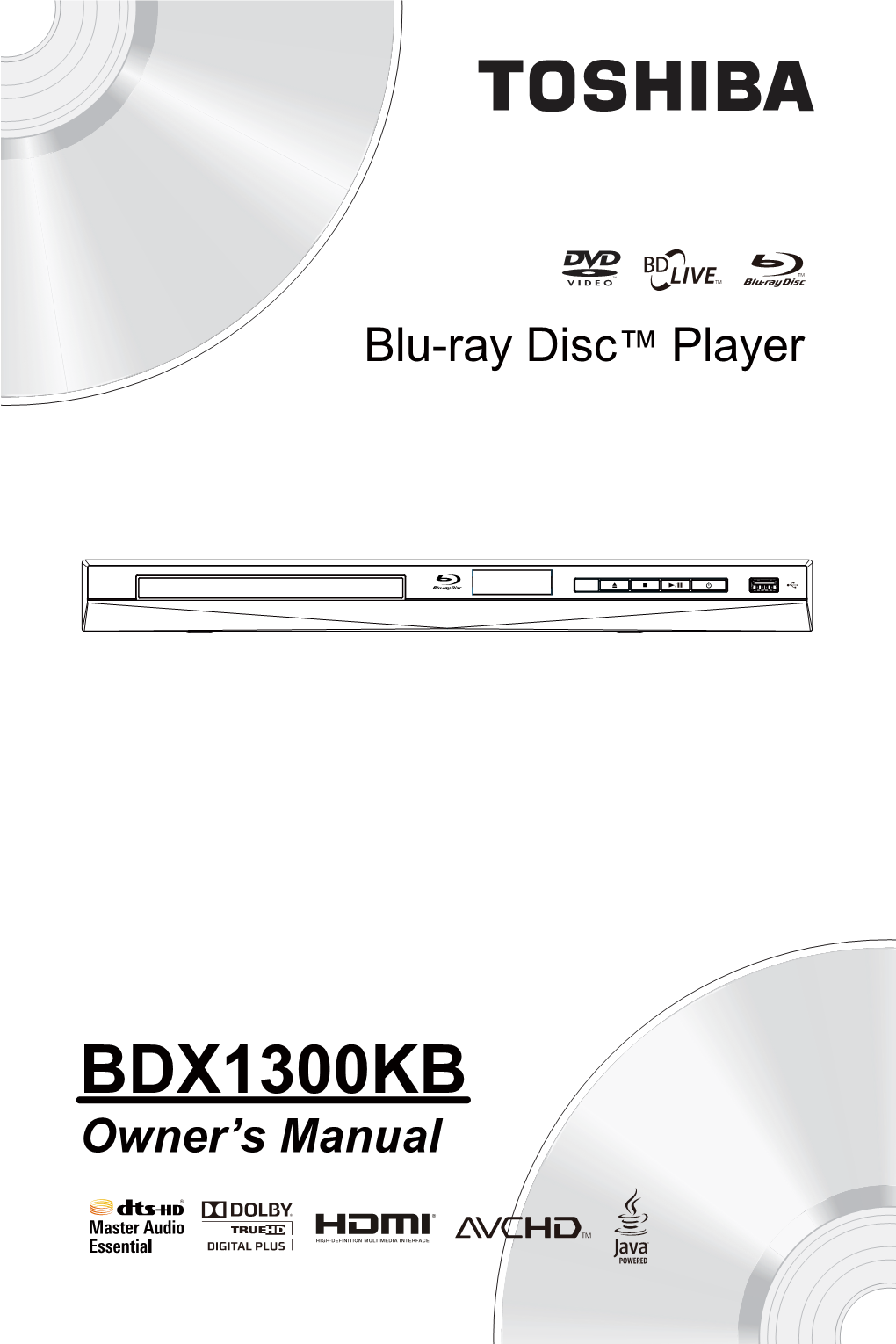 BDX1300KB Owner’S Manual Contents