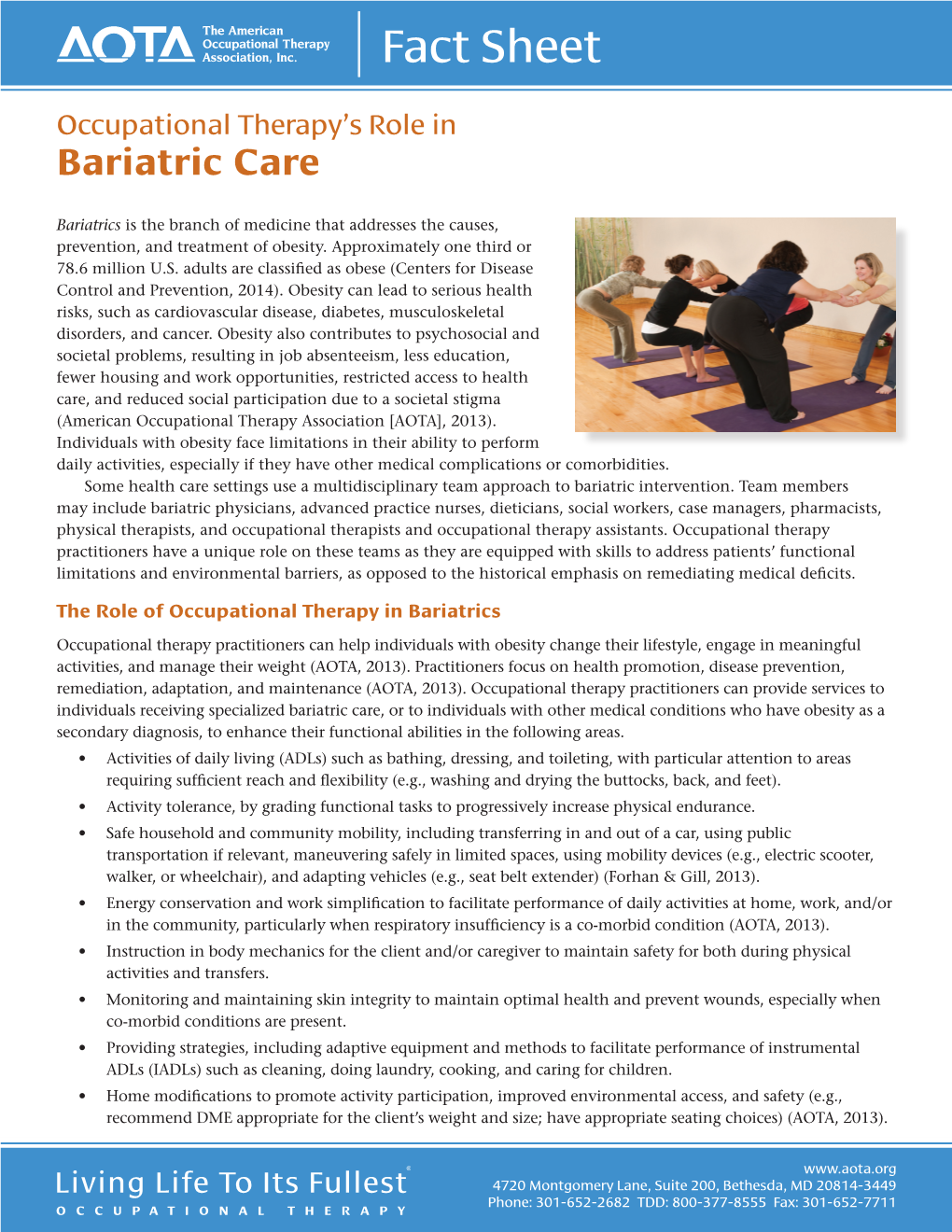 Occupational Therapy's Role in Bariatric Care