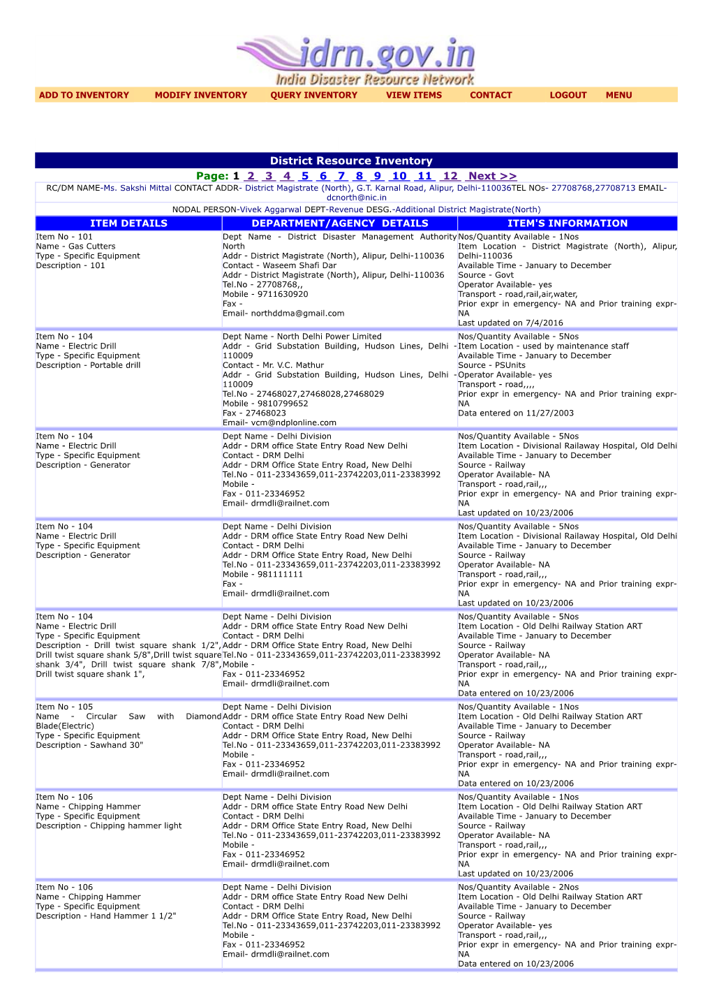 District Resource Inventory Page: 1 2 3 4 5 6 7 8 9 10 11 12 Next &gt;&gt;