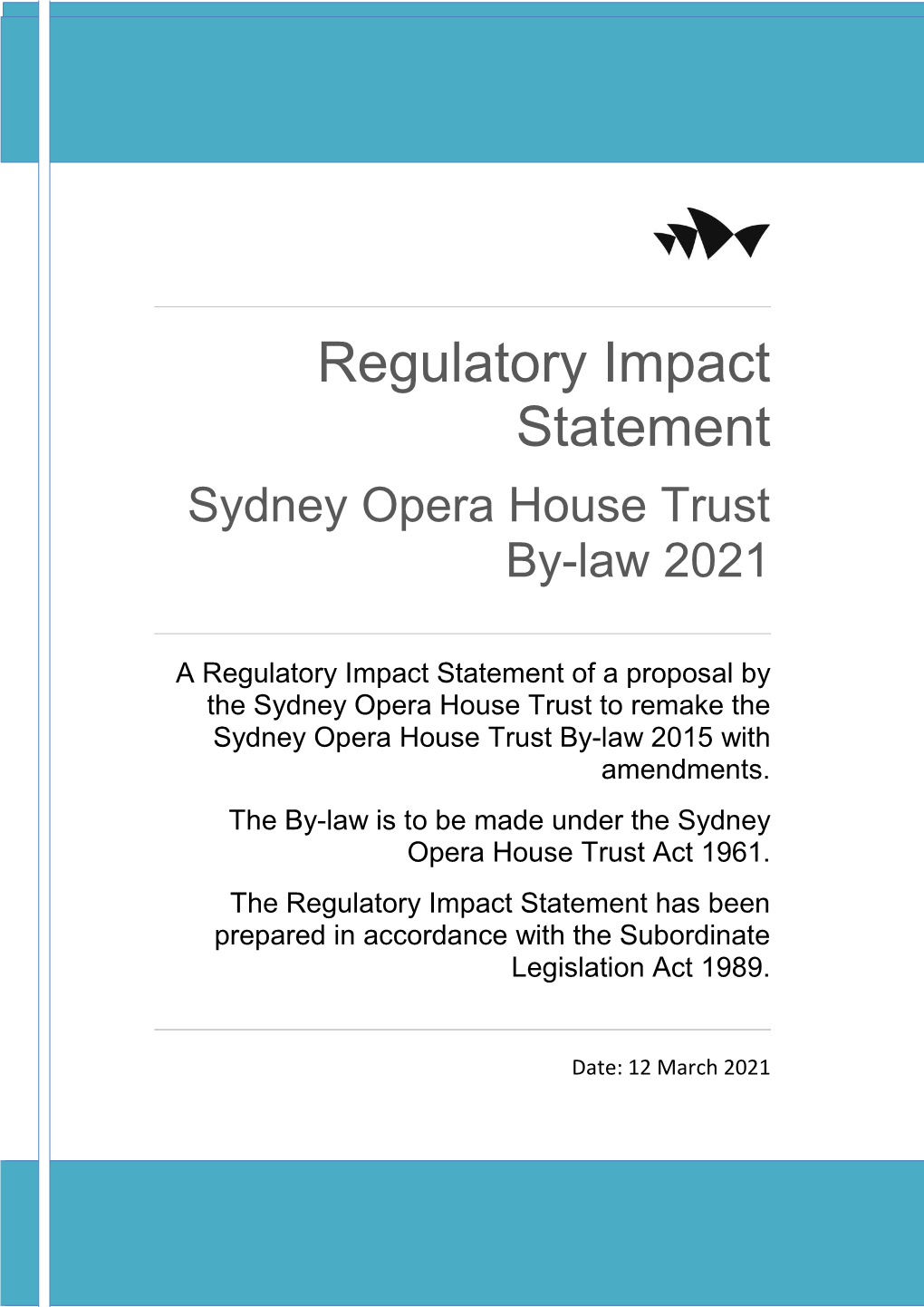 Sydney Opera House Trust By-Law 2021