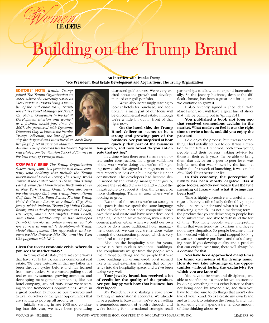 Building on the Trump Brand