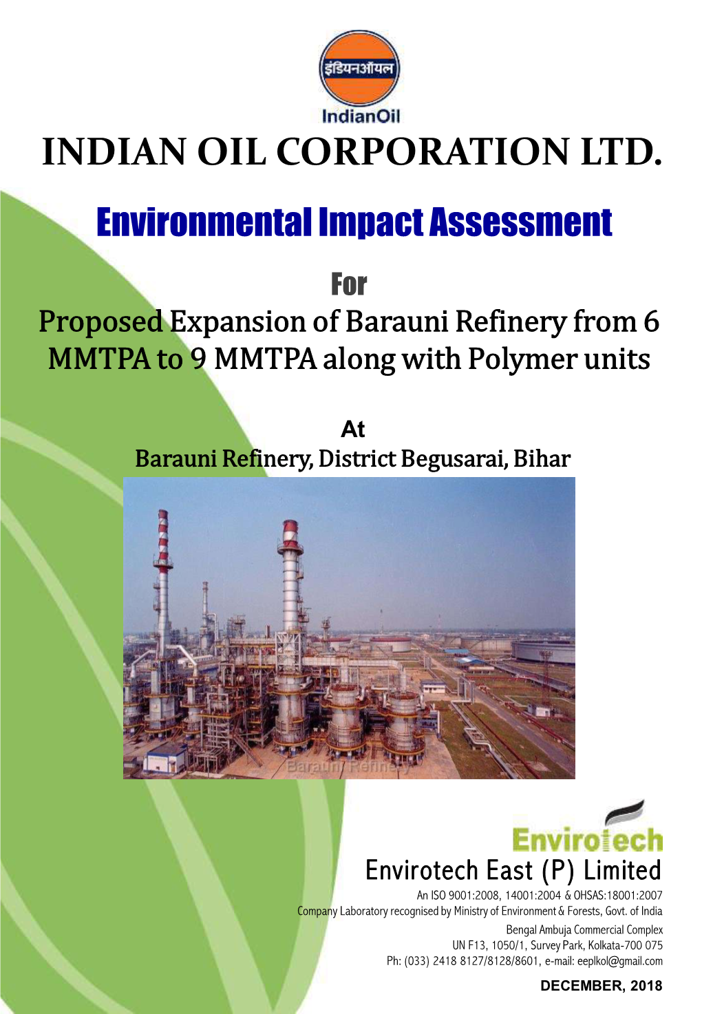 INDIAN OIL CORPORATION LTD. Environmental Impact Assessment