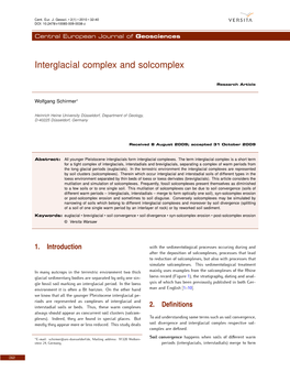 Interglacial Complex and Solcomplex