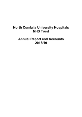 North Cumbria University Hospitals NHS Trust Annual