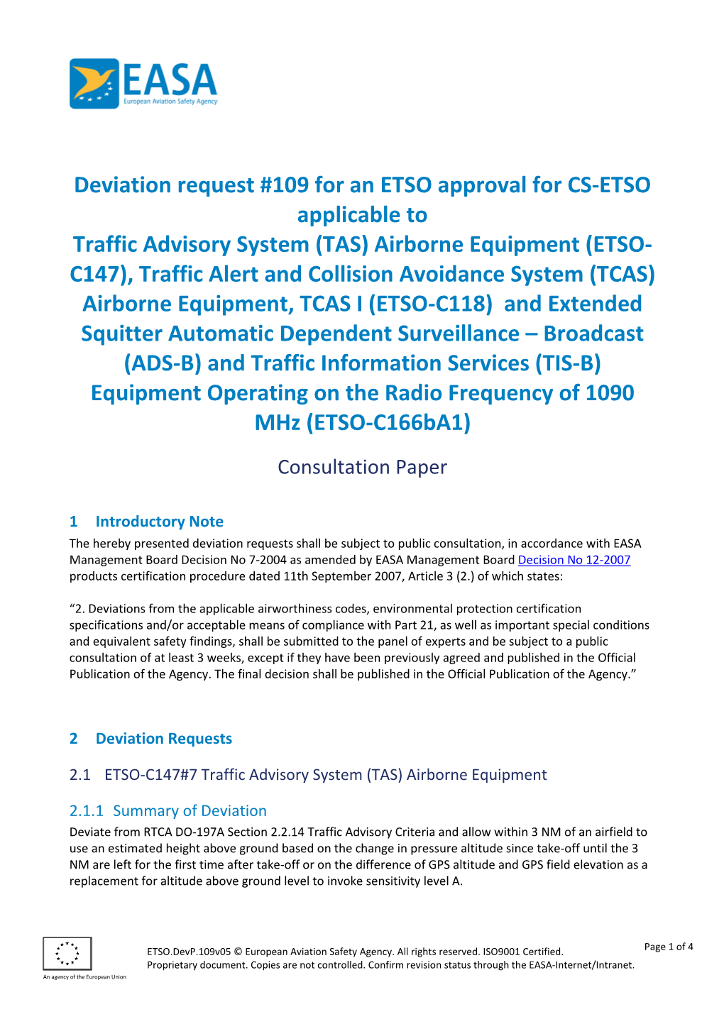 ETSO.Devp.109V05 © European Aviation Safety Agency