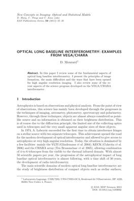 Optical Long Baseline Interferometry: Examples from Vega/Chara