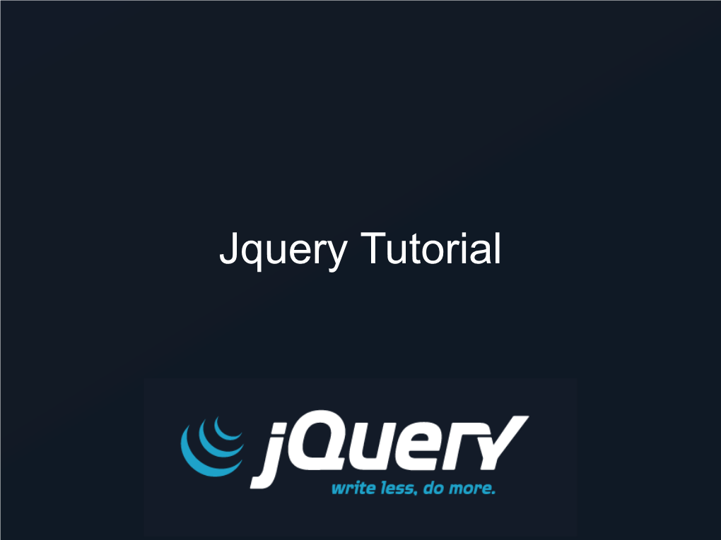 Getting Started with Jquery