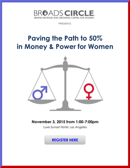 Paving the Path to 50% in Money & Power for Women