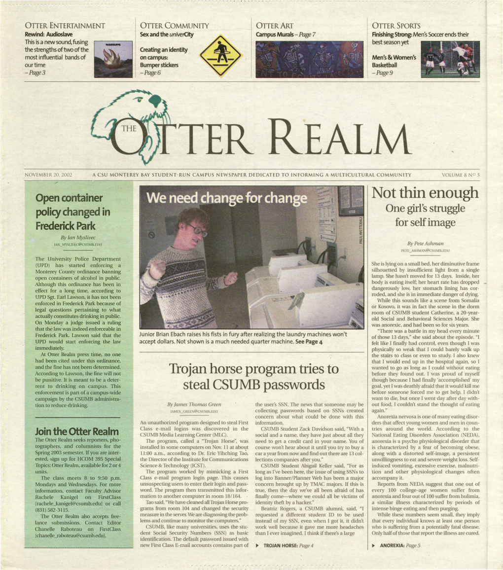 Otter Realm, November 20, 2002, Vol. 8 No. 5