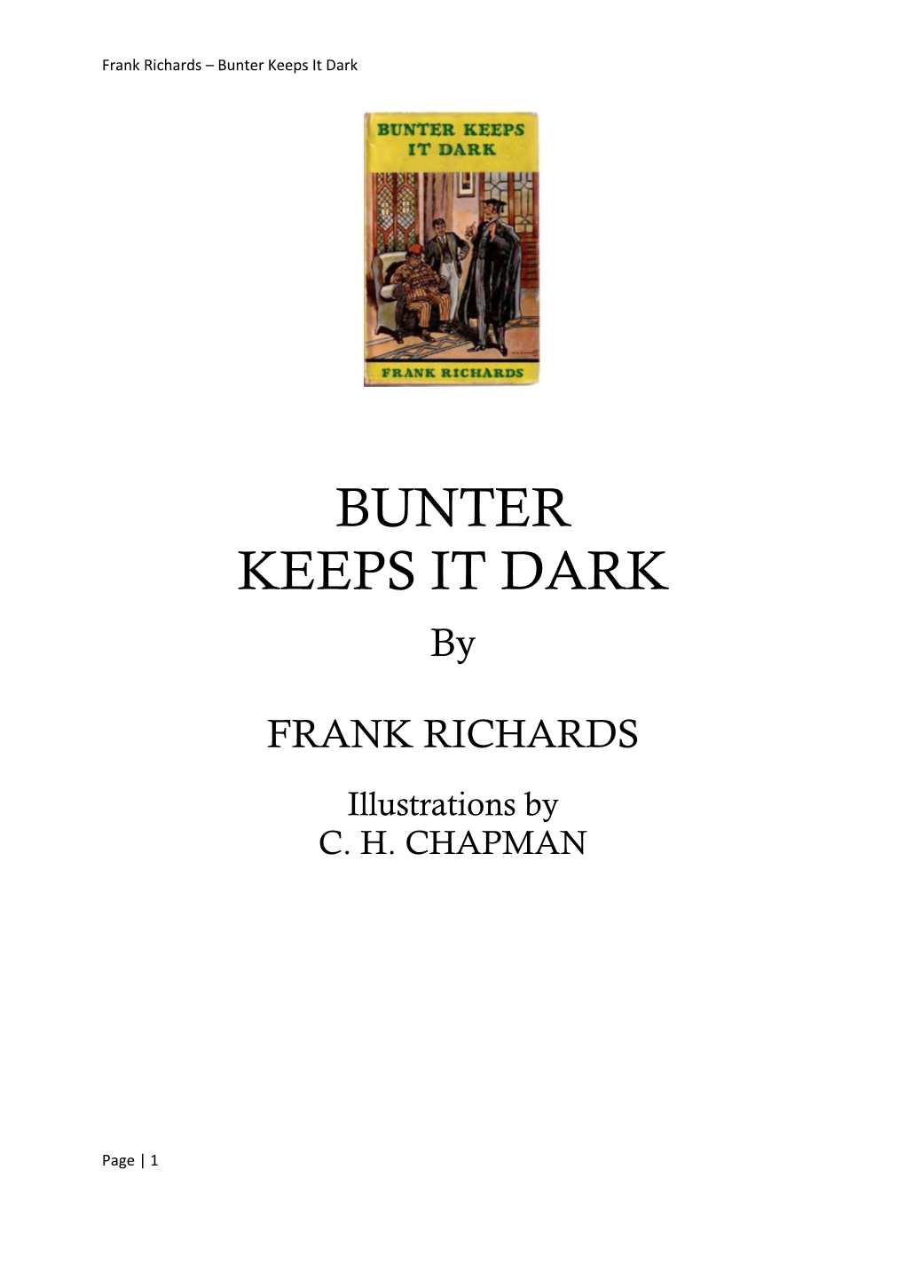 Bunter Keeps It Dark