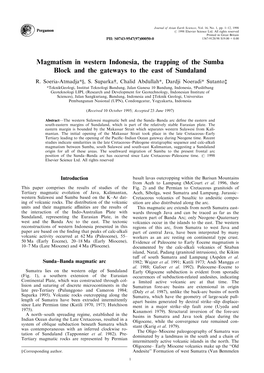 Magmatism in Western Indonesia, the Trapping of the Sumba Block and the Gateways to the East of Sundaland