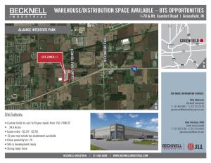WAREHOUSE/DISTRIBUTION SPACE AVAILABLE – BTS OPPORTUNITIES 431 I-70 & Mt