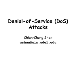 Denial-Of-Service (Dos) Attacks