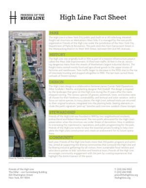 High Line Fact Sheet