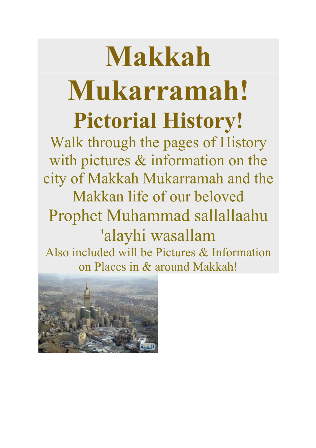 Makkah Mukarramah!