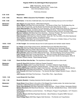 Edgar Symposium Schedule