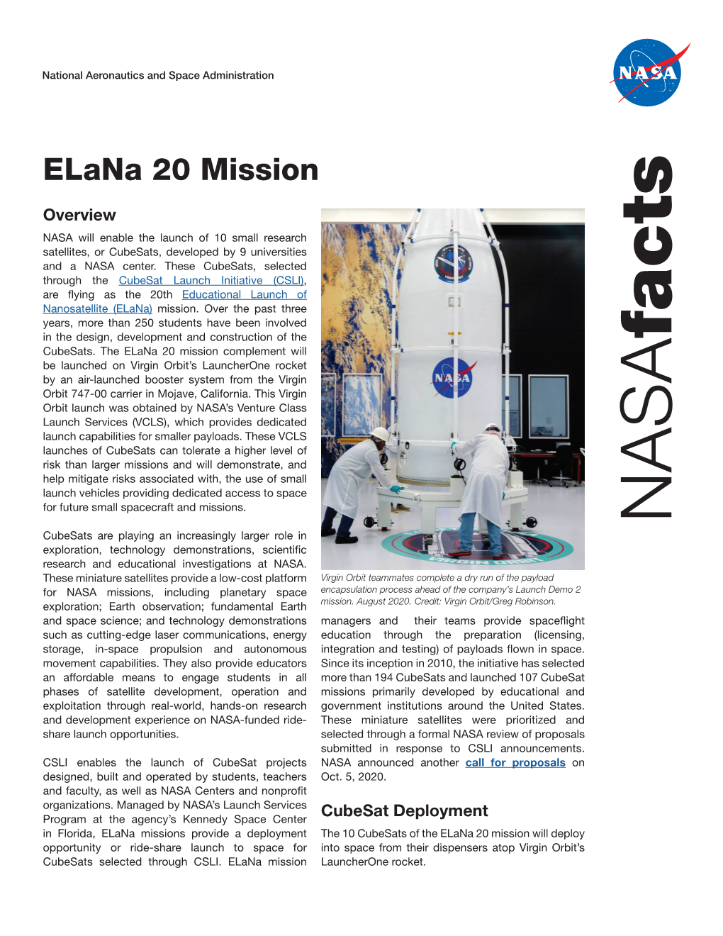 LSP Elana 20 Fact Sheet