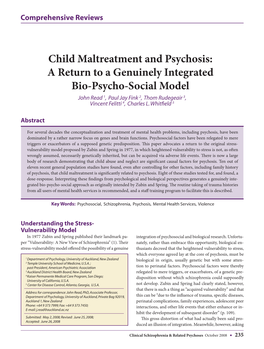 Child Maltreatment and Psychosis: a Return to a Genuinely Integrated