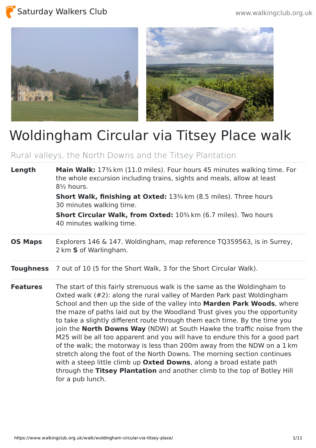Woldingham Circular Via Titsey Place Walk