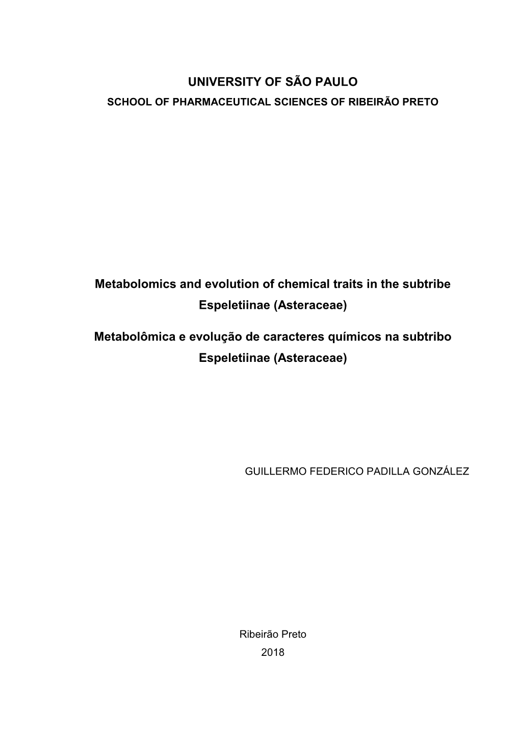 (Asteraceae) Metabolômica E