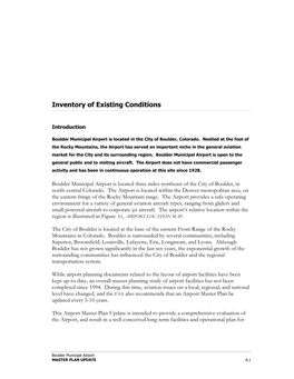 Inventory of Existing Conditions