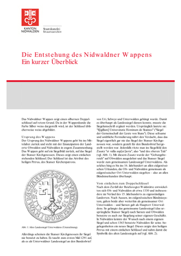 Die Entstehung Des Nidwaldner Wappens Ein Kurzer Überblick