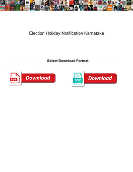 Election Holiday Notification Karnataka