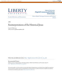 Reinterpretations of the Historical Jesus Gary R