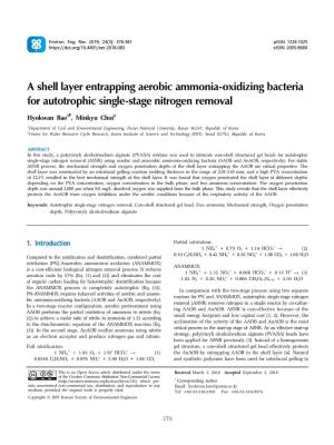 A Shell Layer Entrapping Aerobic Ammonia-Oxidizing Bacteria for Autotrophic Single-Stage Nitrogen Removal